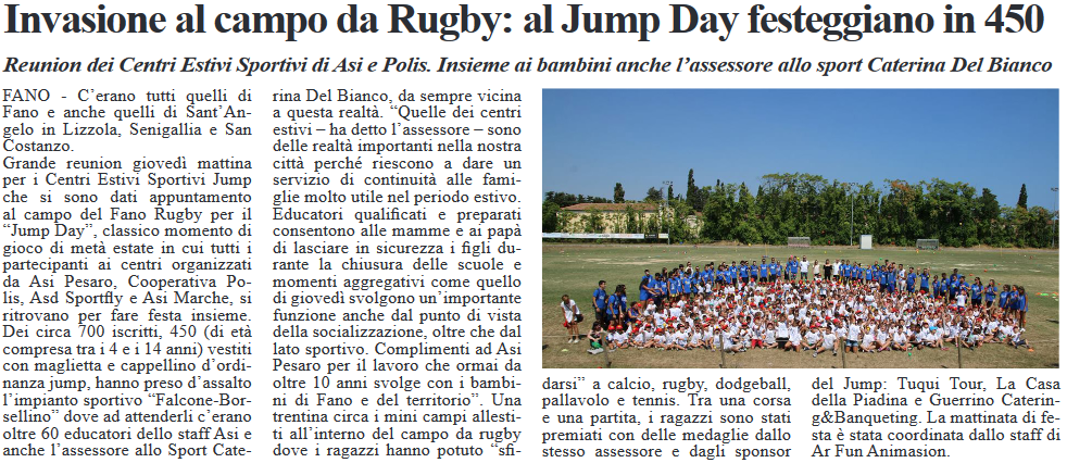 Jump Day, che invasione al campo da rugby By FanoInforma