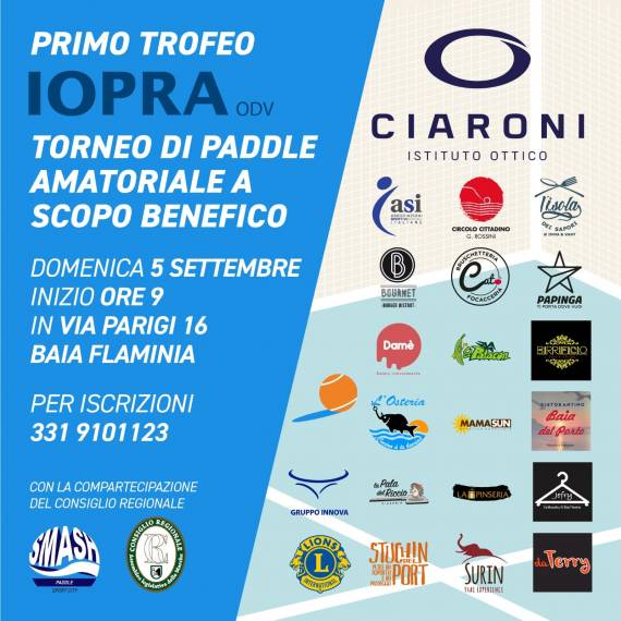 Primo Trofeo IOPRA – Domenica 5 Settembre 2021