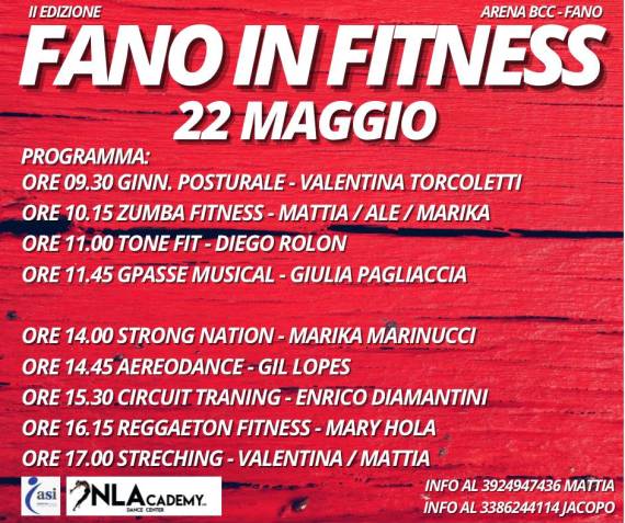 Fano In Fitness – Al via la seconda edizione